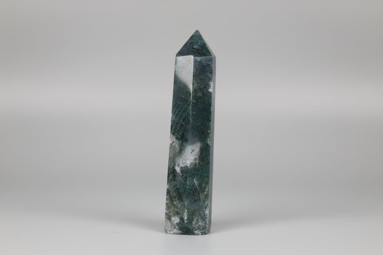 Green Moss Agate Tower