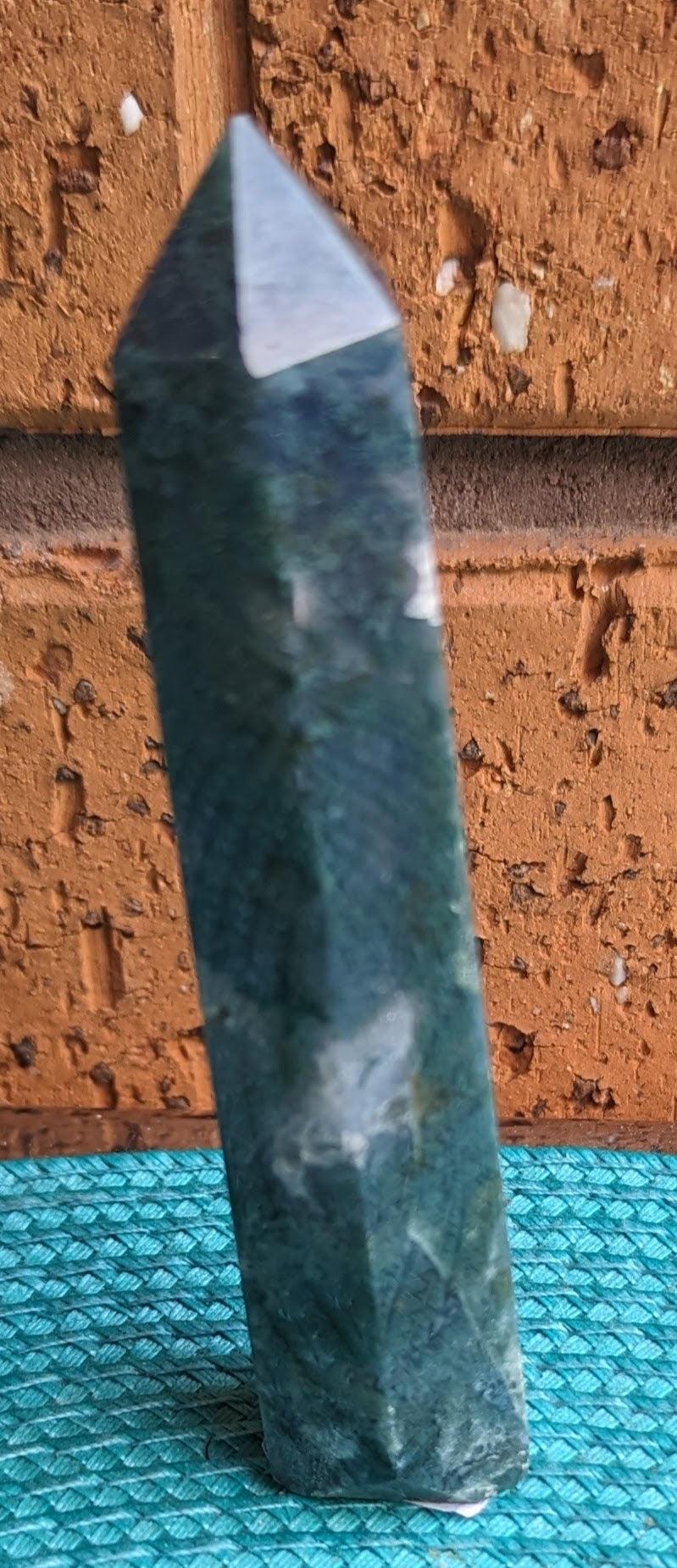 Green Moss Agate Tower