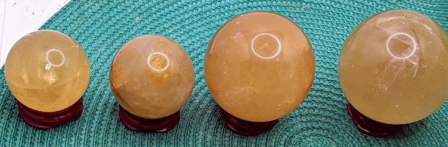 Honey Calcite Sphere