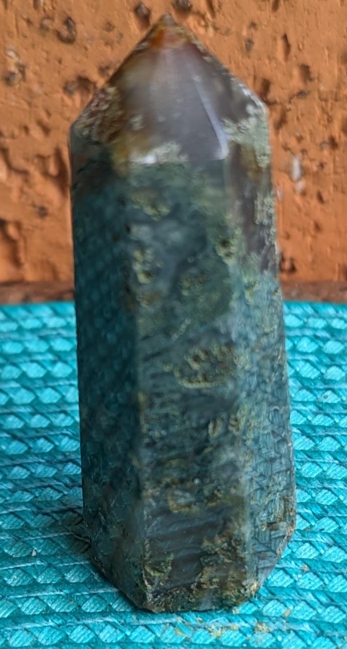 Green Moss Agate Tower
