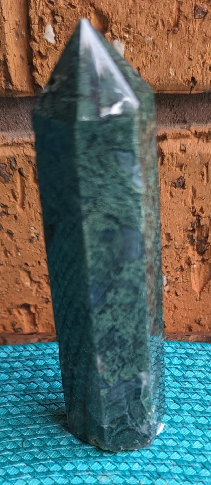 Green Moss Agate Tower