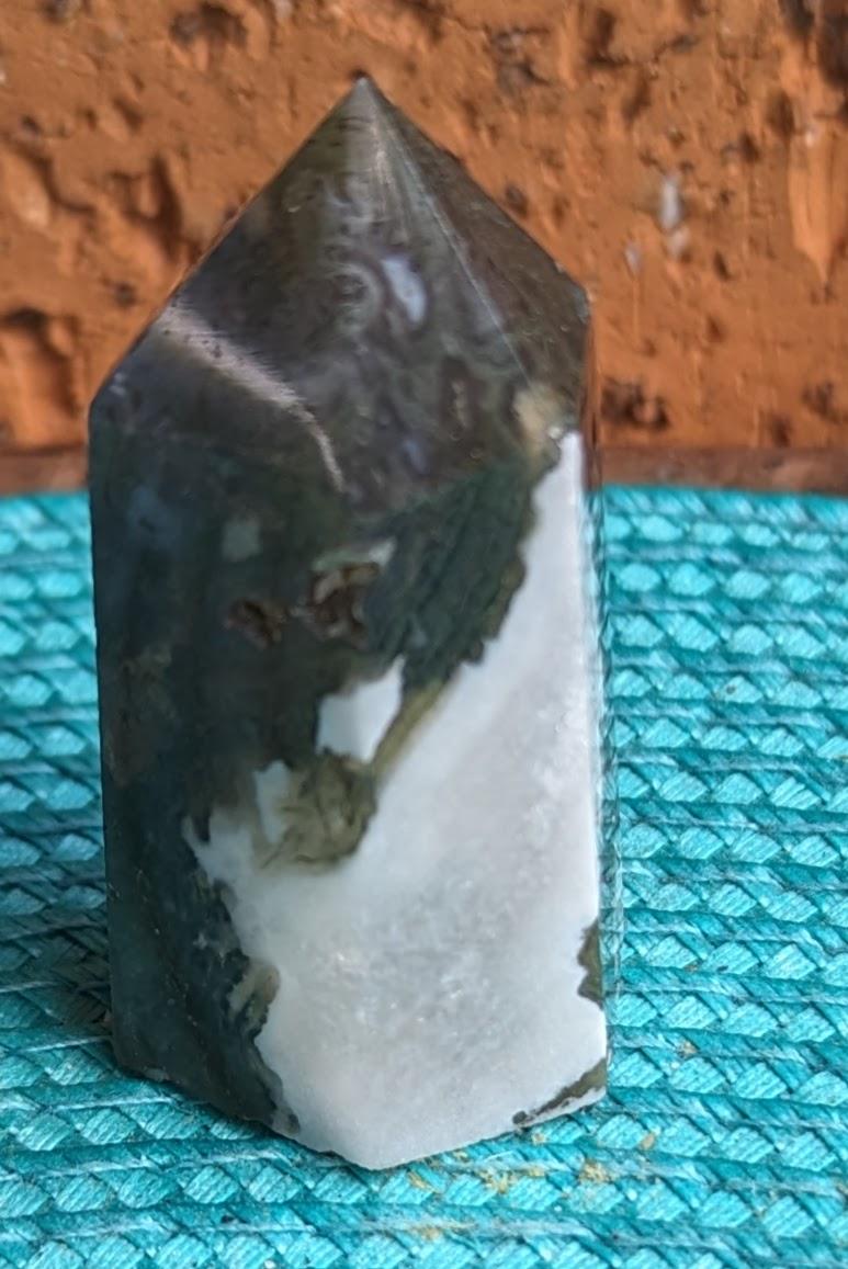 Green Moss Agate Tower