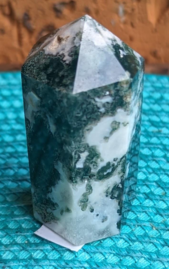 Green Moss Agate Tower